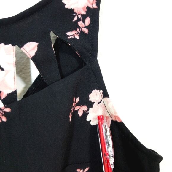 Empyre Floral cutout zipper detailing mini dress S - Picture 8 of 9